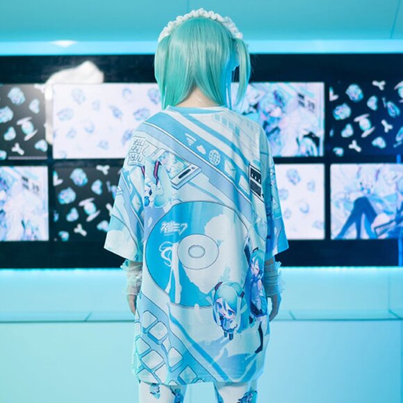 ACDC RAG x Hatsune Miku Forever White Blue Oversized Tee - Picture 3 of 8